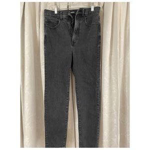 Express Womens Black Wash Slim Ankle High Rise Jeans, size 4 reg